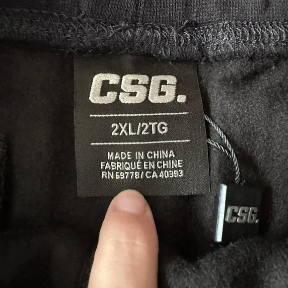 CSG Black cuff fleece pants with drawstring Women's 2XL - Picture 2 of 9